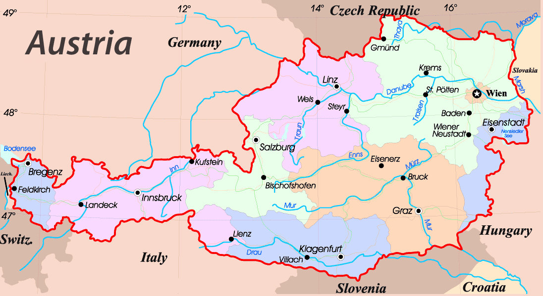 Адміністративна карта Австрії