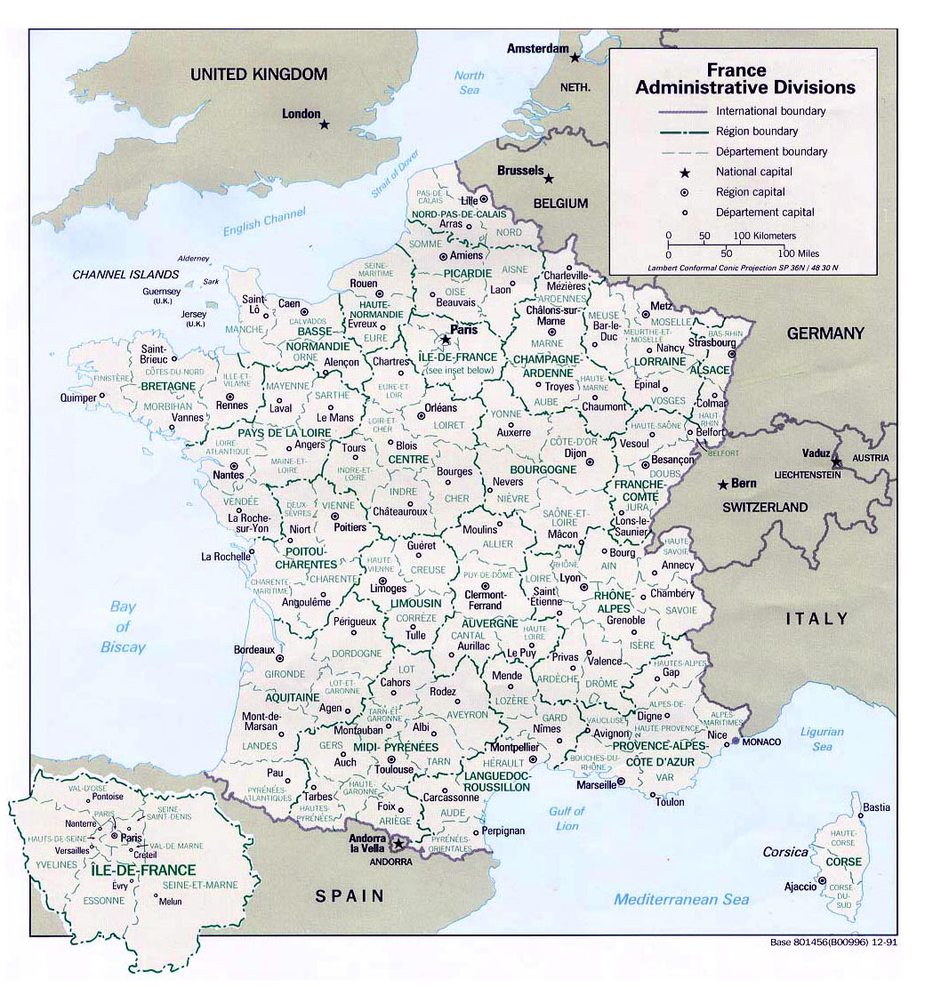 Адміністративна карта Франції