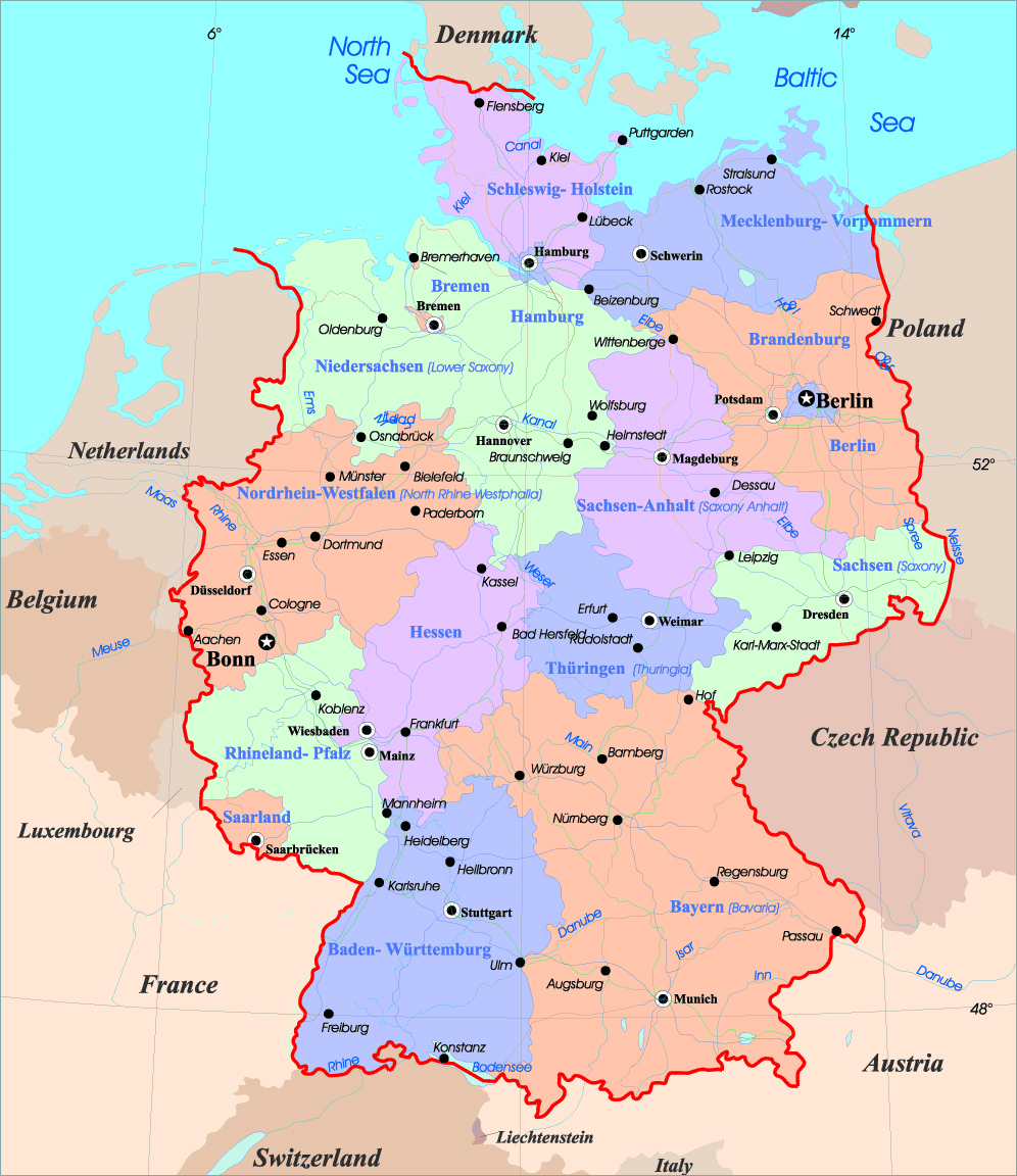 Адміністративна карта Німеччини