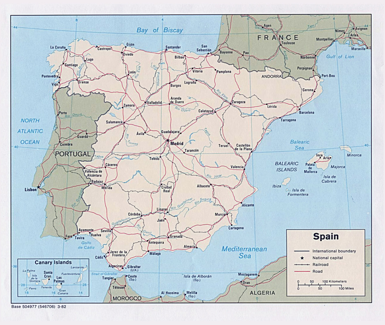 Политическая карта Испании