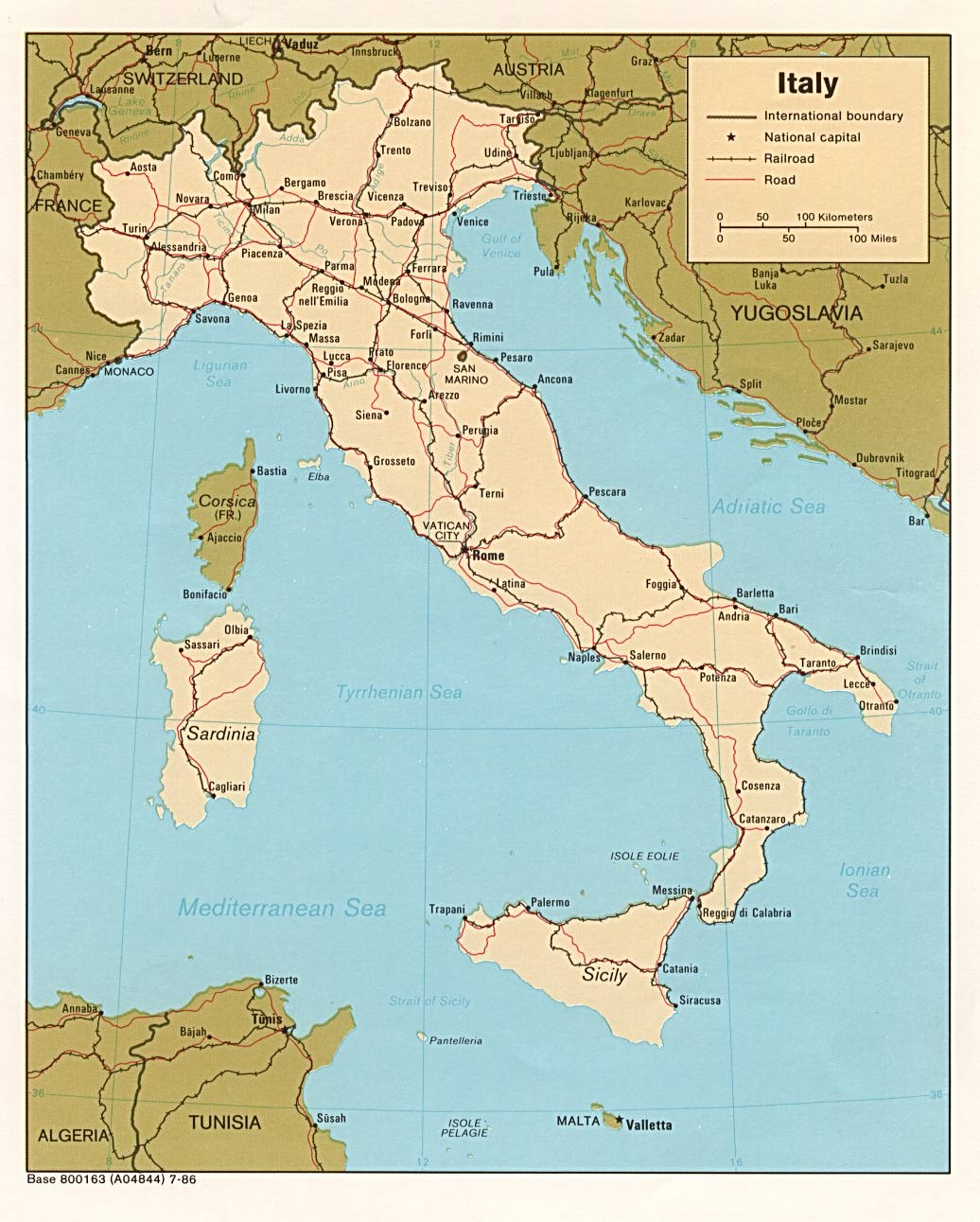 Политическая карта Италии