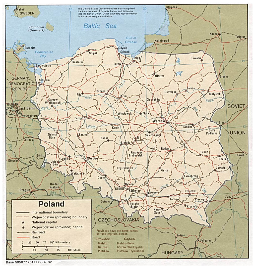 Политическая и административная карта Польши