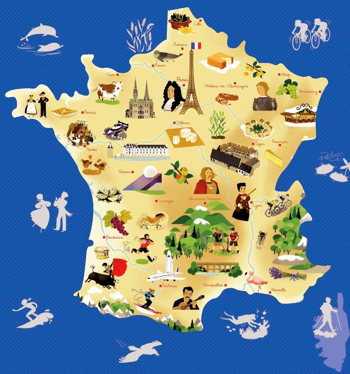 Туристична карта Франції