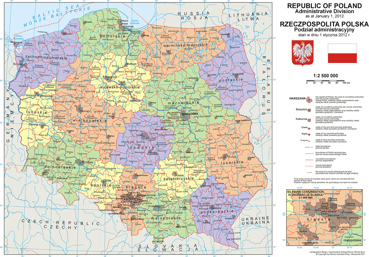 Большая административная карта Польши