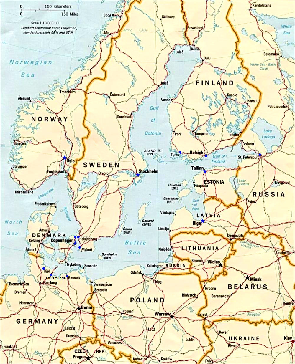 Балтійське море карта Європи