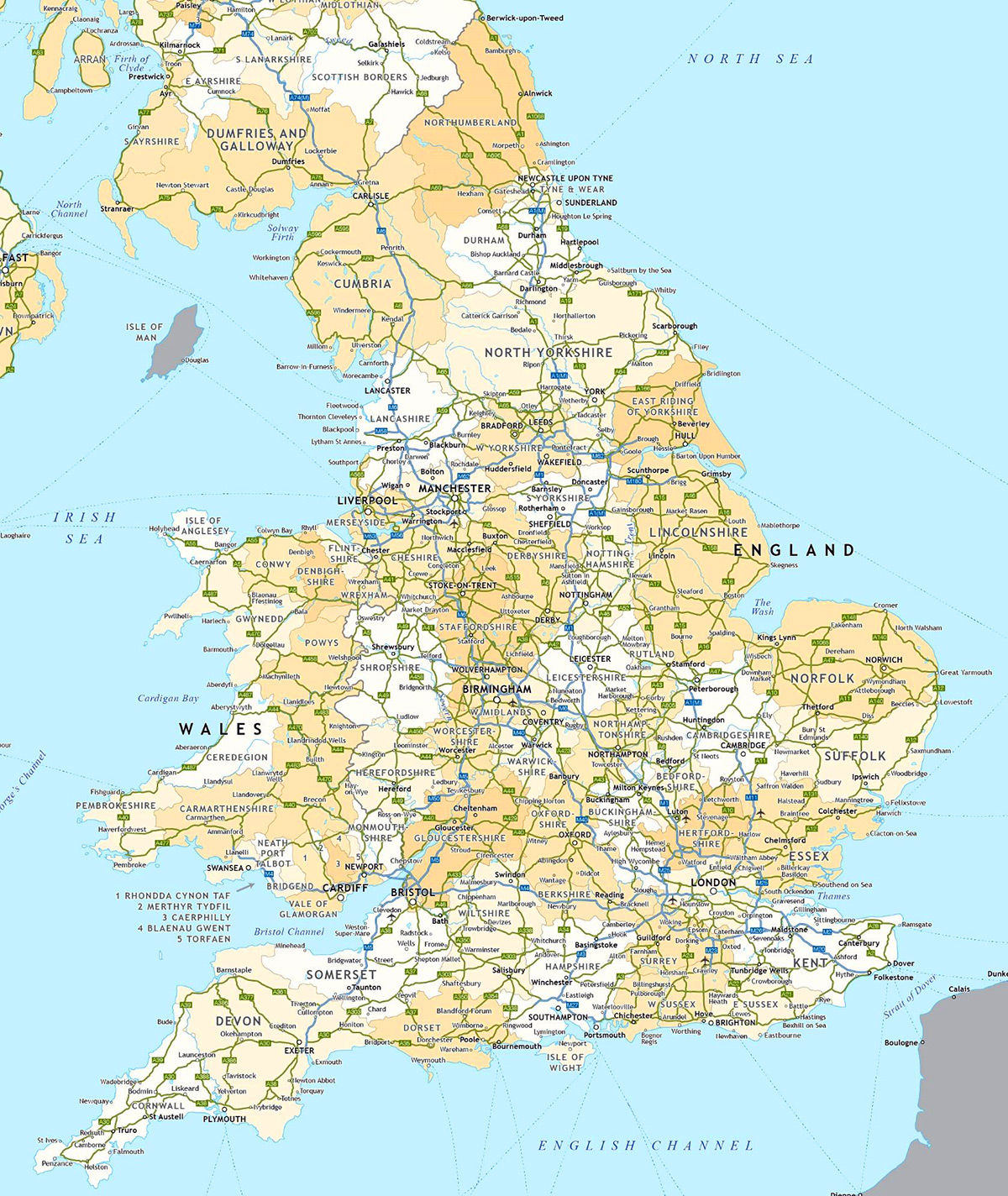 Дорожня автомобільна карта Великої Британії