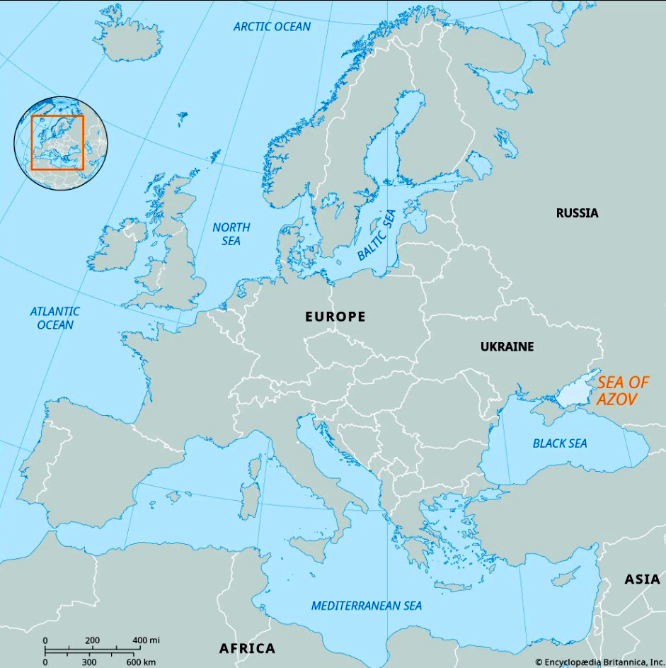 Карта світу Азовське море