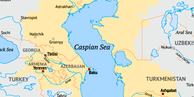 Каспийское море карта