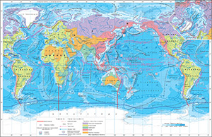Карта океанов от самого большого до самого маленького