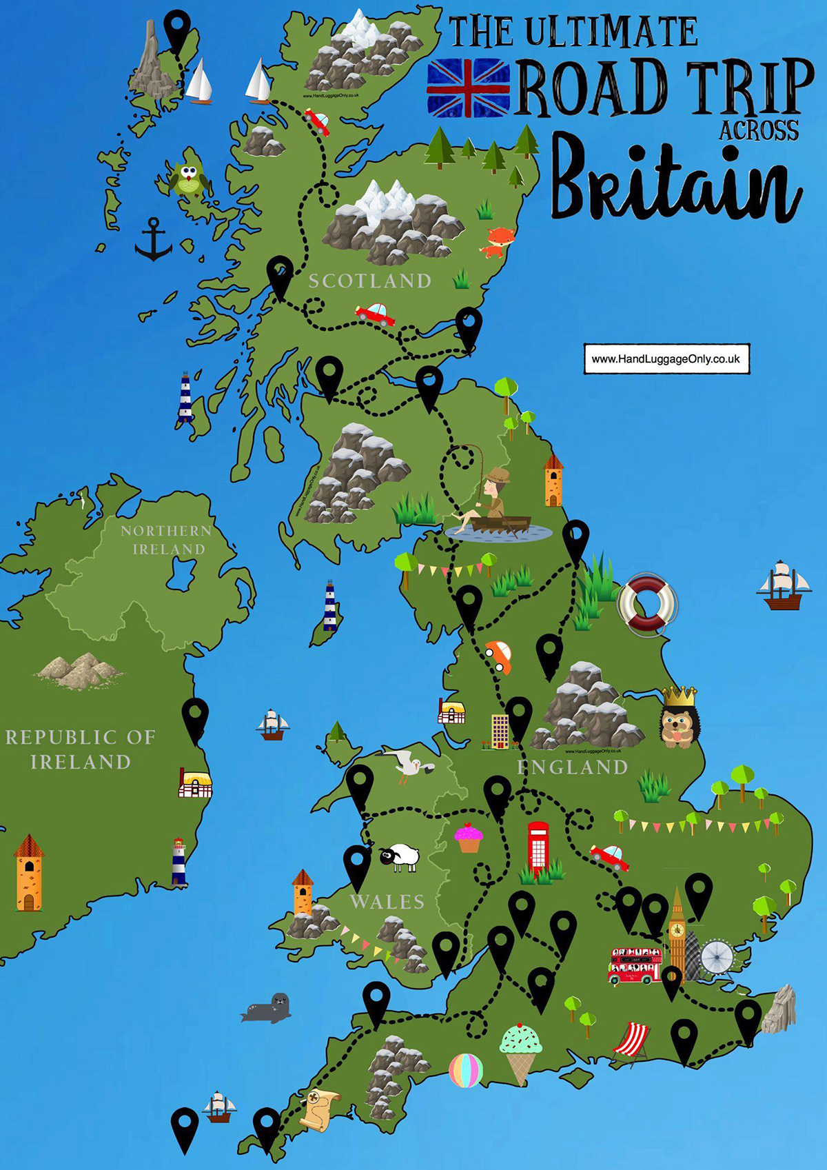 Карта для туристів Великої Британії