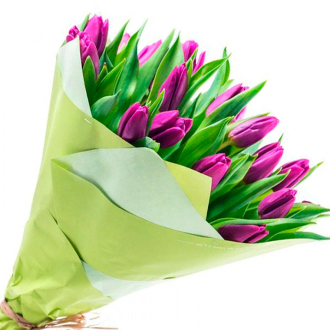 Замовити Букет 25 бузкових тюльпанів Корольова в Києві