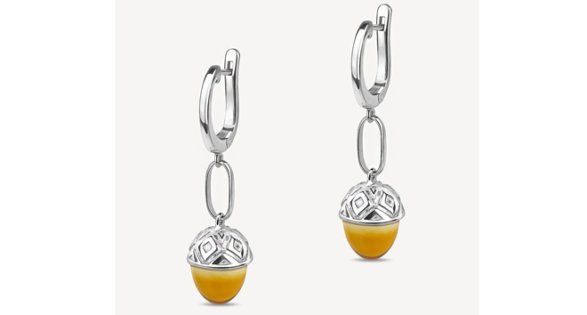 Серьги из серебра с кварцем