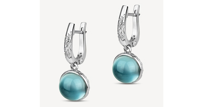 Серьги из серебра с топазом